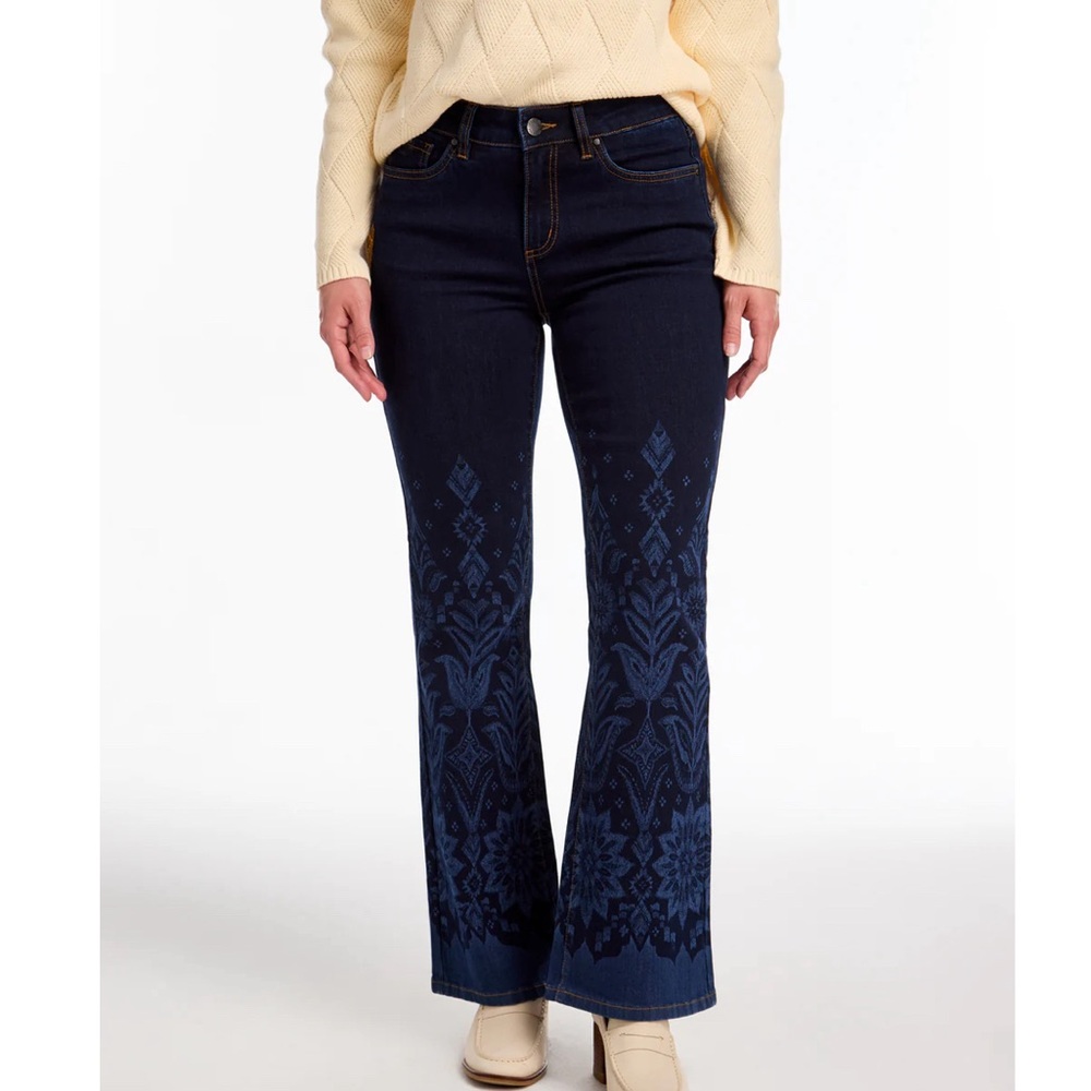 FDJ French Dressing Jeans flared Boho print size 10